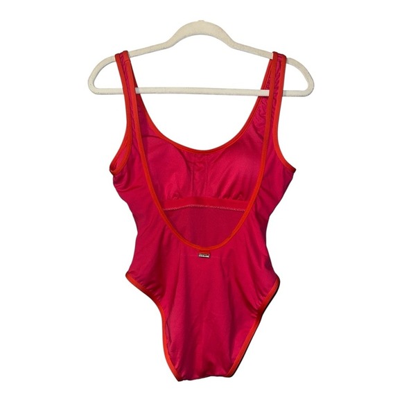 Michael Kors Pink Scoop Neck One Piece Swimsuit, Size 10 - Picture 3 of 6